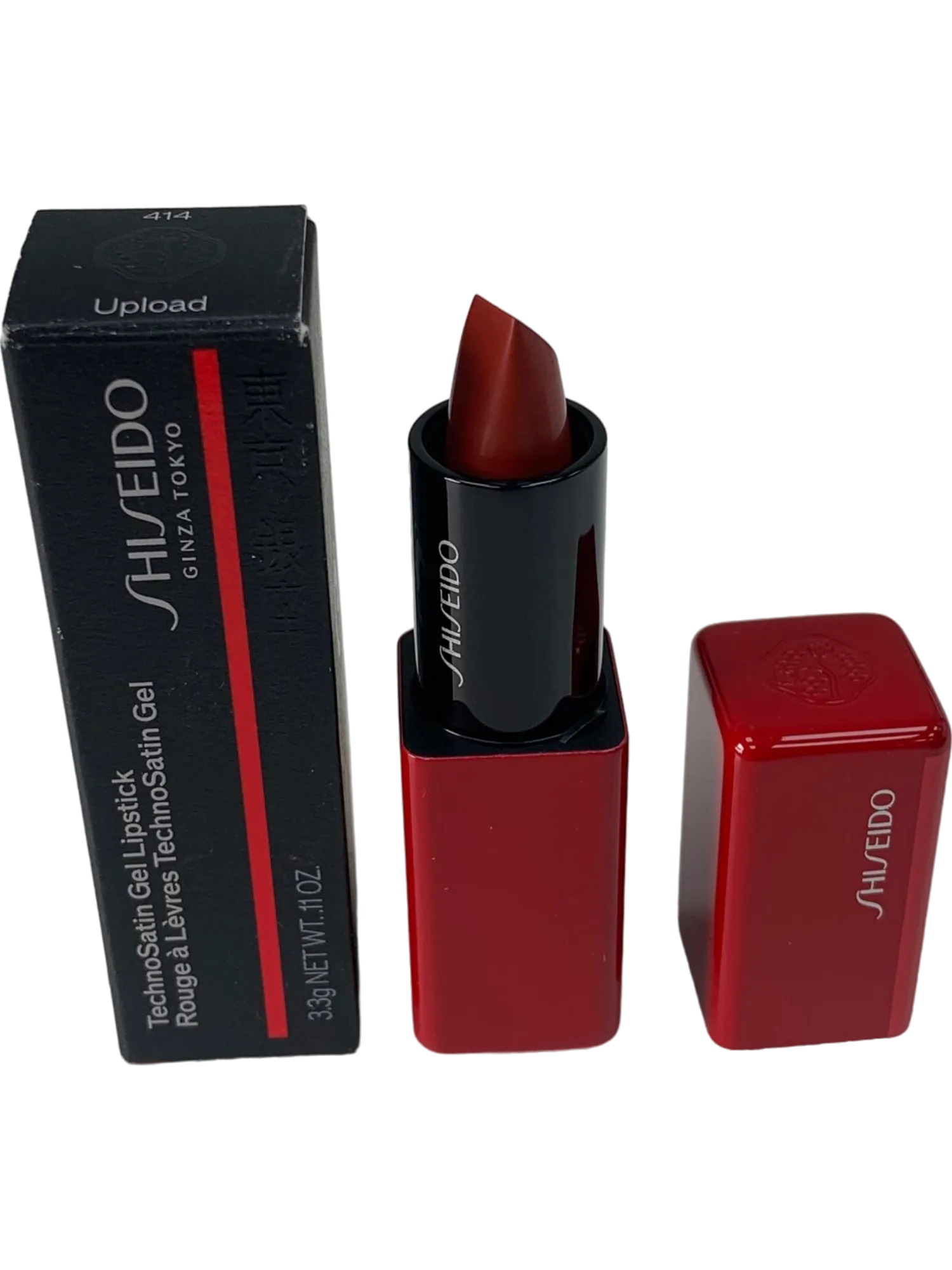 Shiseido TechnoSatin Gel Lipstick 414 Satin Finish Hydrating Red