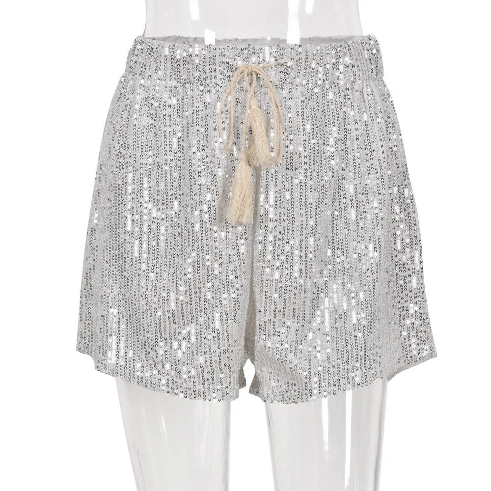 Silver Sequined Shorts