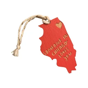 Someone in Chicago Loves You Ornament in Red