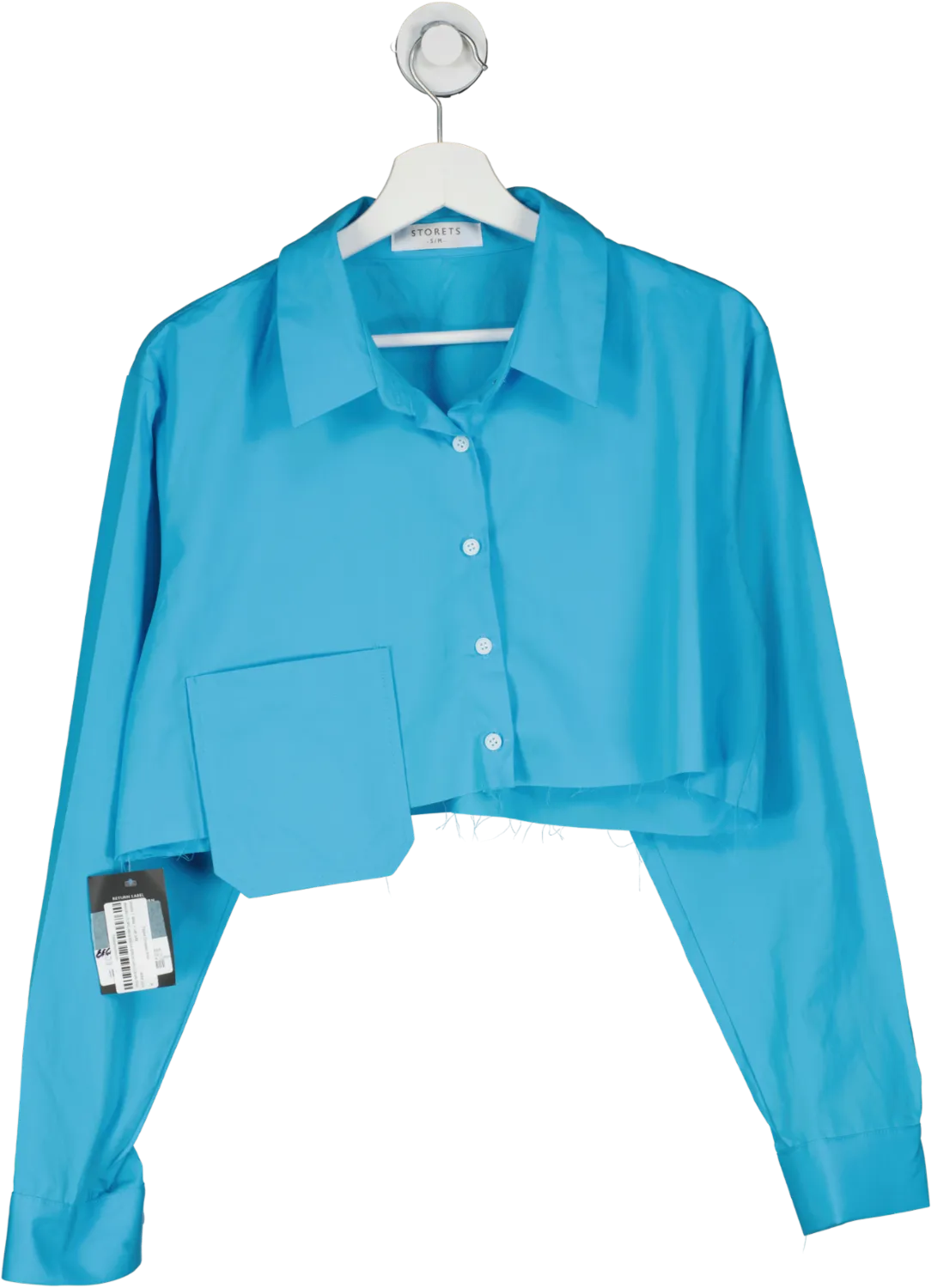 storets Blue Taylor Cropped Shirt UK S/M