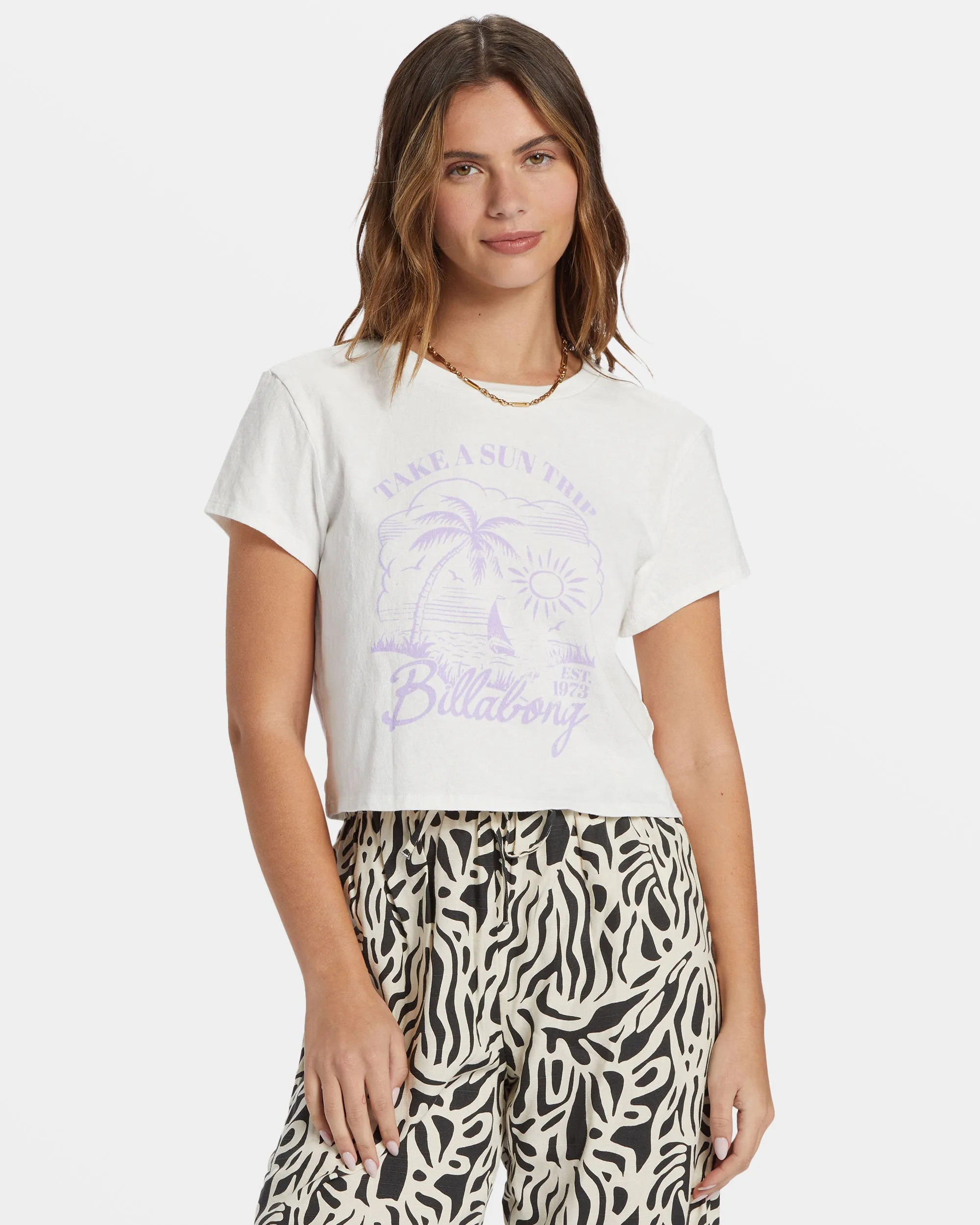 Sun Triangle Cropped T-Shirt - Salt Crystal