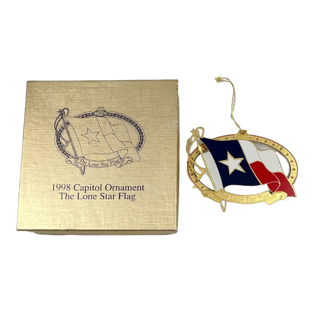 Texas Lone Star Flag Christmas Ornament 1998