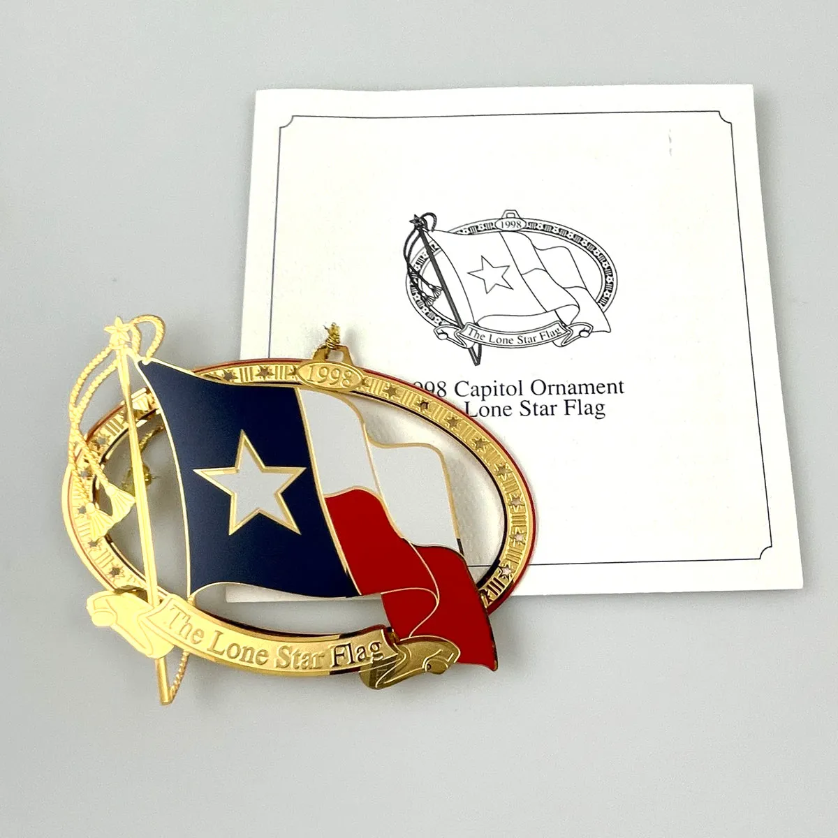 Texas Lone Star Flag Christmas Ornament 1998