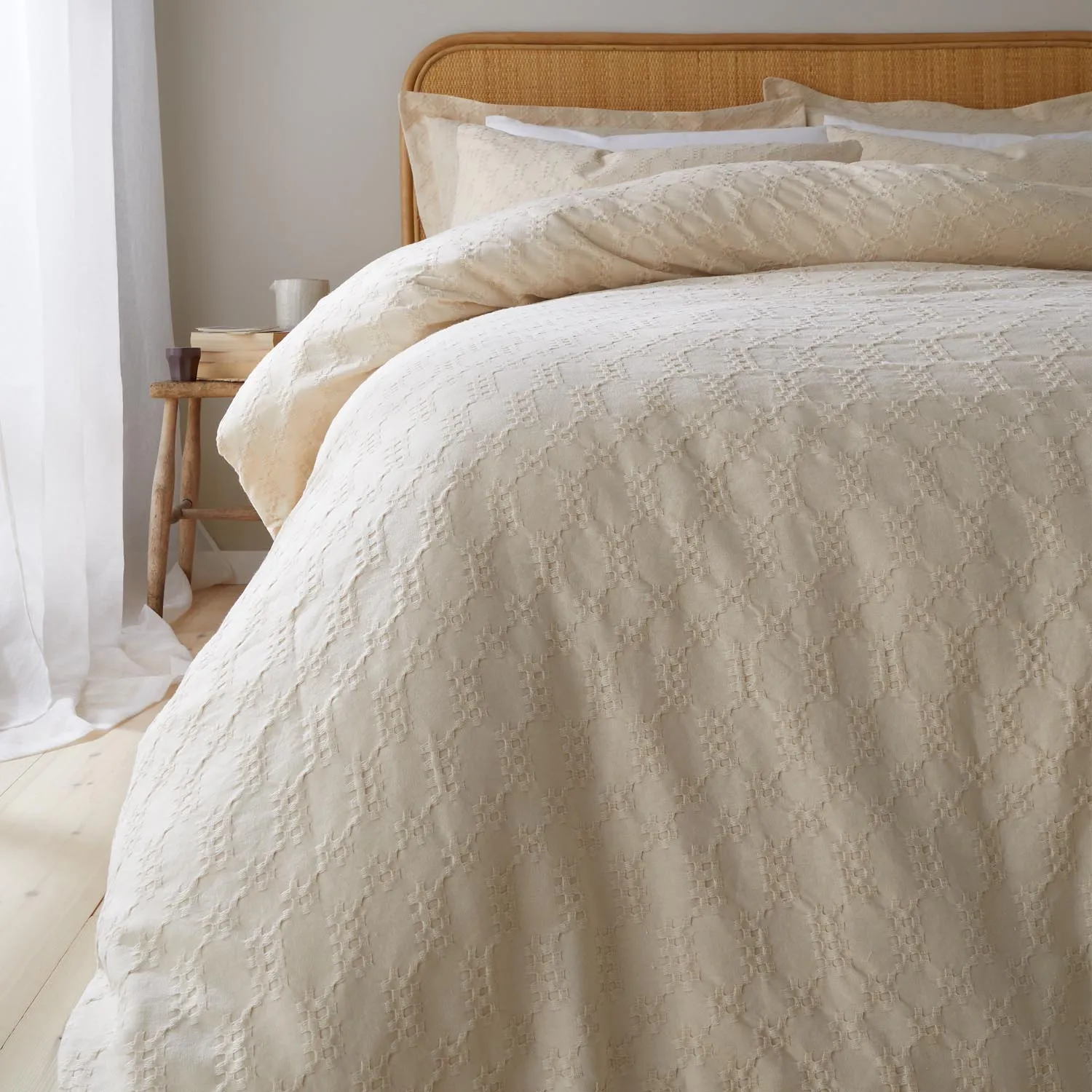 Textured Waffle Cotton Duvet Cover