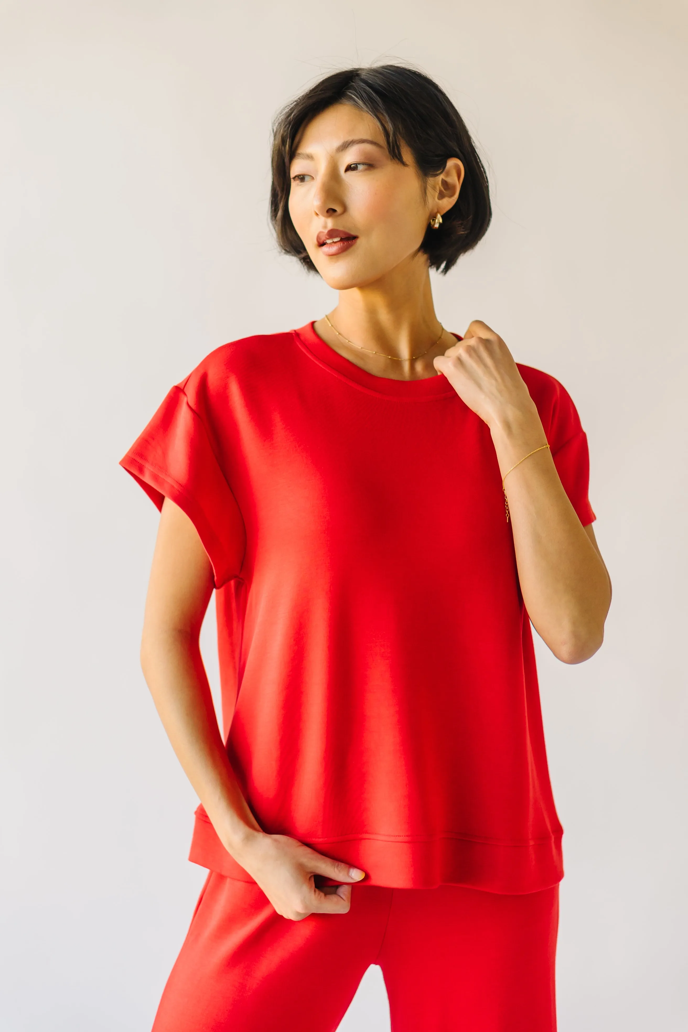 The Lenny Basic Top in Red