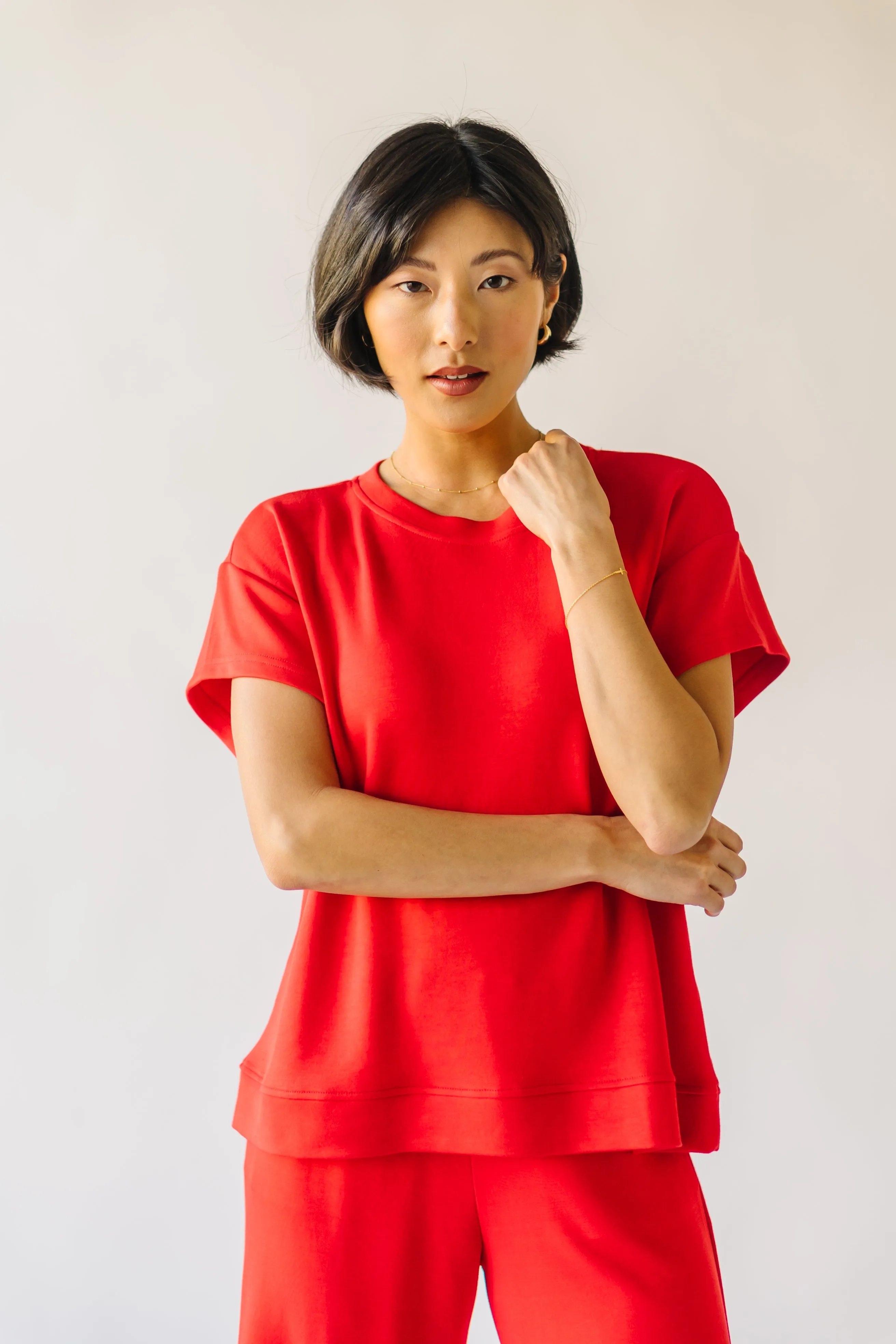 The Lenny Basic Top in Red