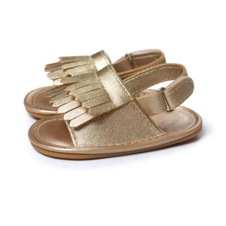 Trendy PU Baby Sandals with Fringes for Summer