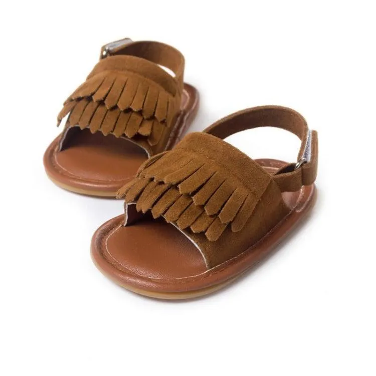 Trendy PU Baby Sandals with Fringes for Summer