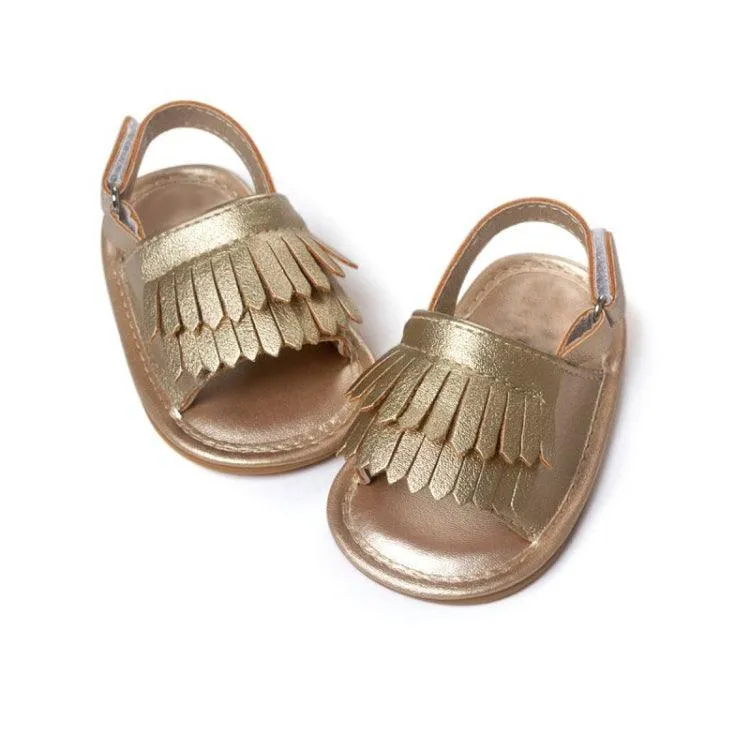 Trendy PU Baby Sandals with Fringes for Summer