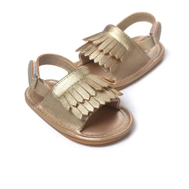 Trendy PU Baby Sandals with Fringes for Summer