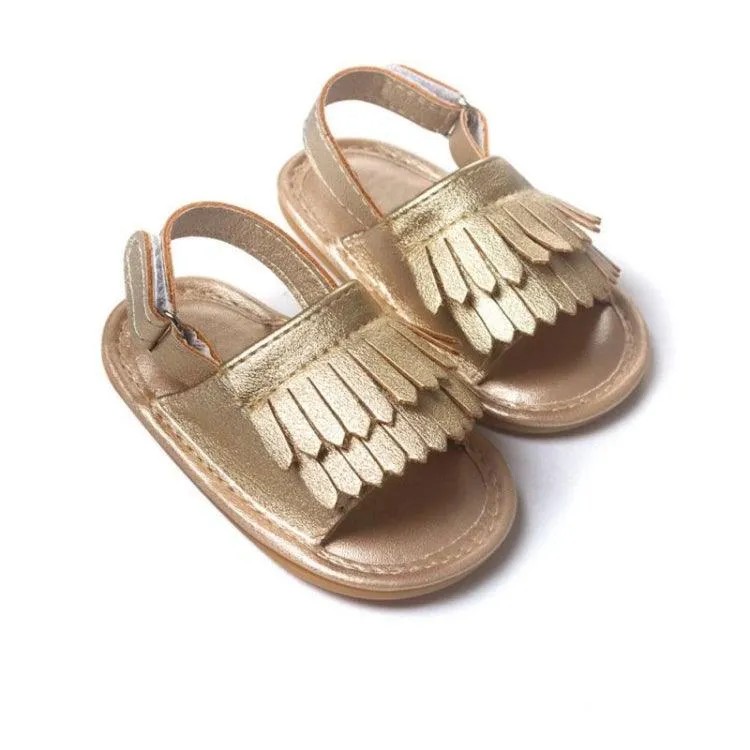 Trendy PU Baby Sandals with Fringes for Summer