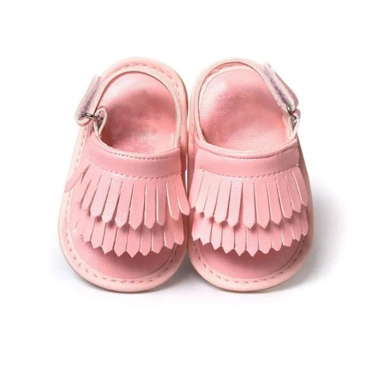 Trendy PU Baby Sandals with Fringes for Summer