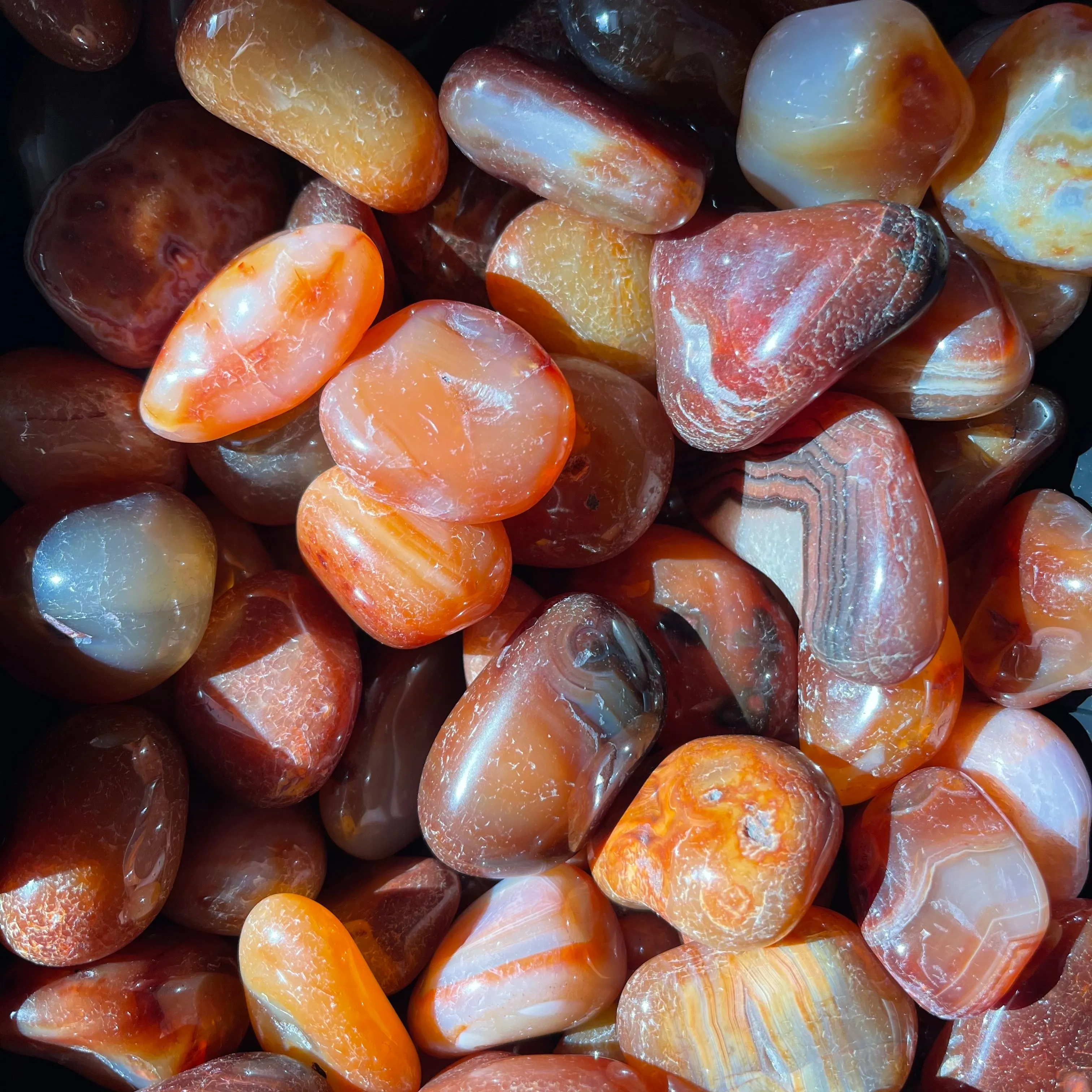 Tumbled Natural Carnelian Crystal