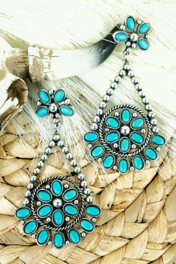 TURQUOISE HOLLEFORD TEARDROP EARRINGS