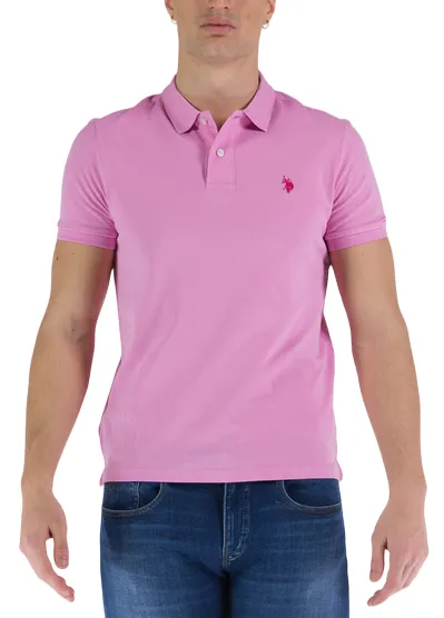 US Polo Assn. King short sleeve men's polo shirt 41029 65079 305 pink