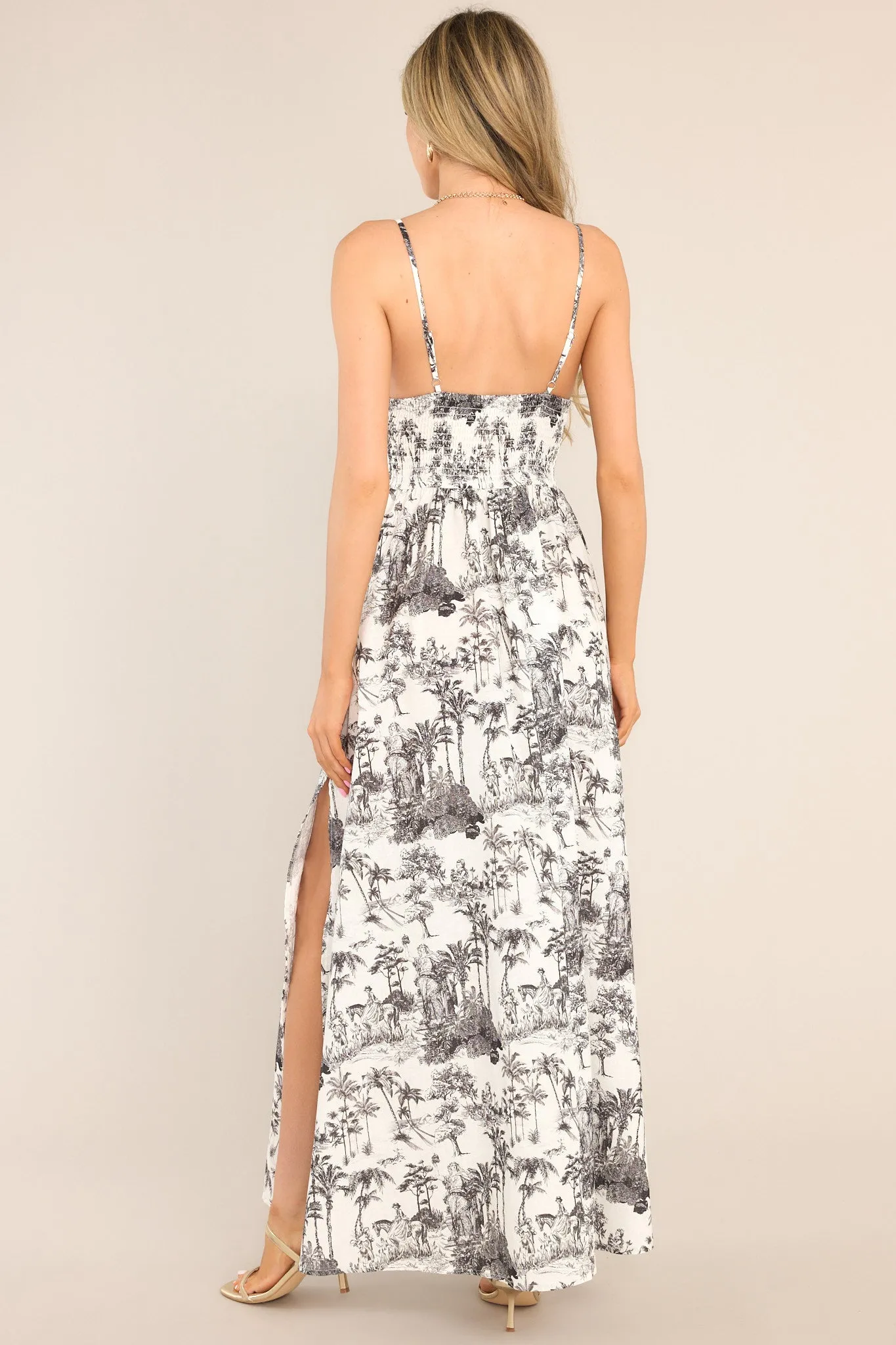 Vacay Mode Black Toile Cotton Linen Blend Maxi Dress