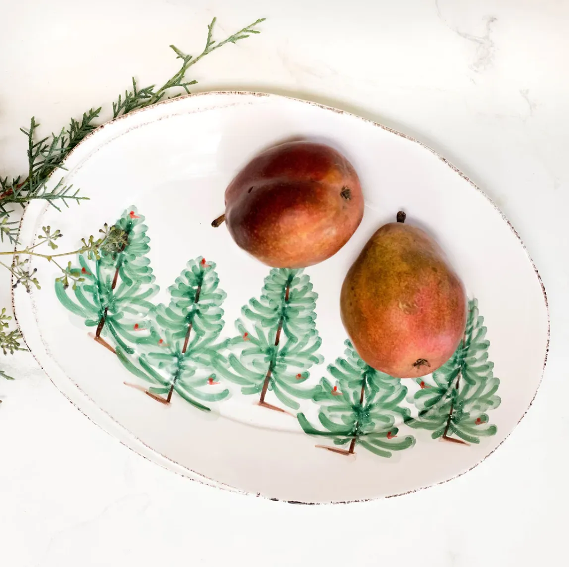 VIETRI Lastra Holiday Small Oval Platter