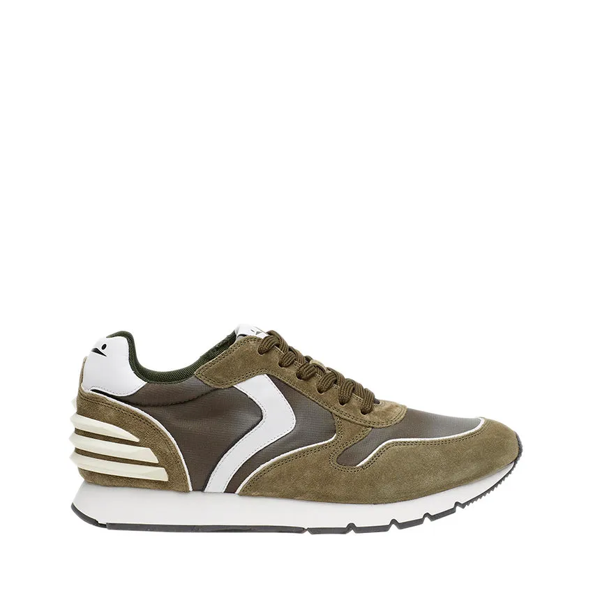 VOILE BLANCHE SNEAKERS 012014594.03.1F45 LIAM POWER VELOUR-NYLON VERDE-MILITARE-BIANCO