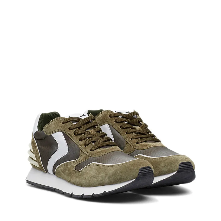 VOILE BLANCHE SNEAKERS 012014594.03.1F45 LIAM POWER VELOUR-NYLON VERDE-MILITARE-BIANCO