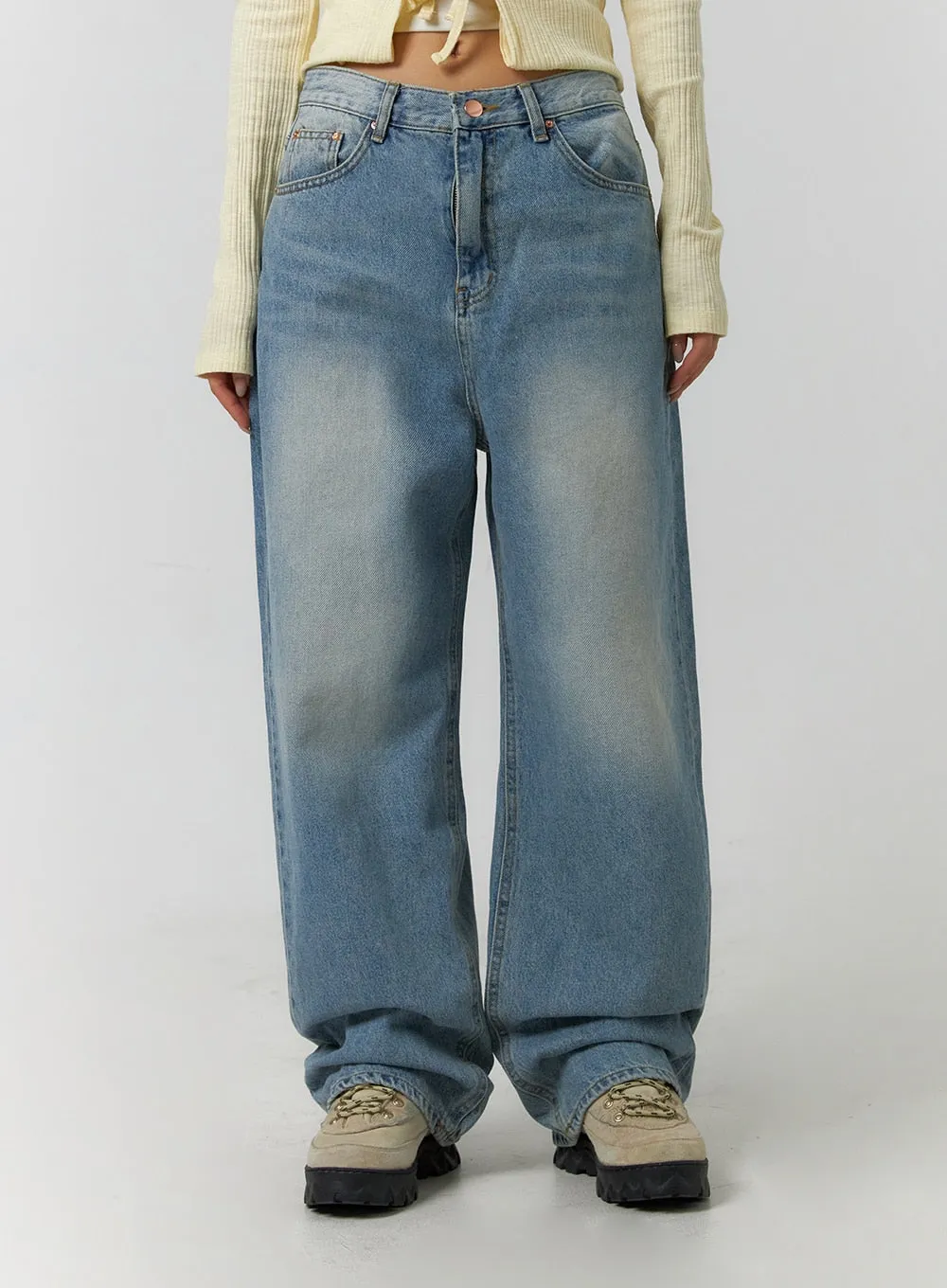 Washed Cotton Straight Denim CF401