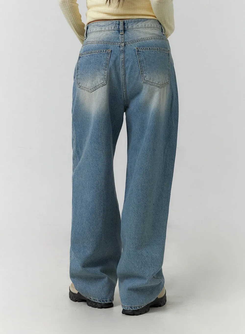 Washed Cotton Straight Denim CF401