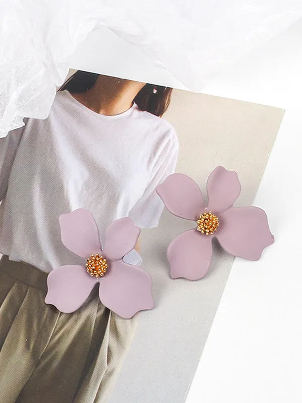 WealFeel Cute Frosted Flower Earrings