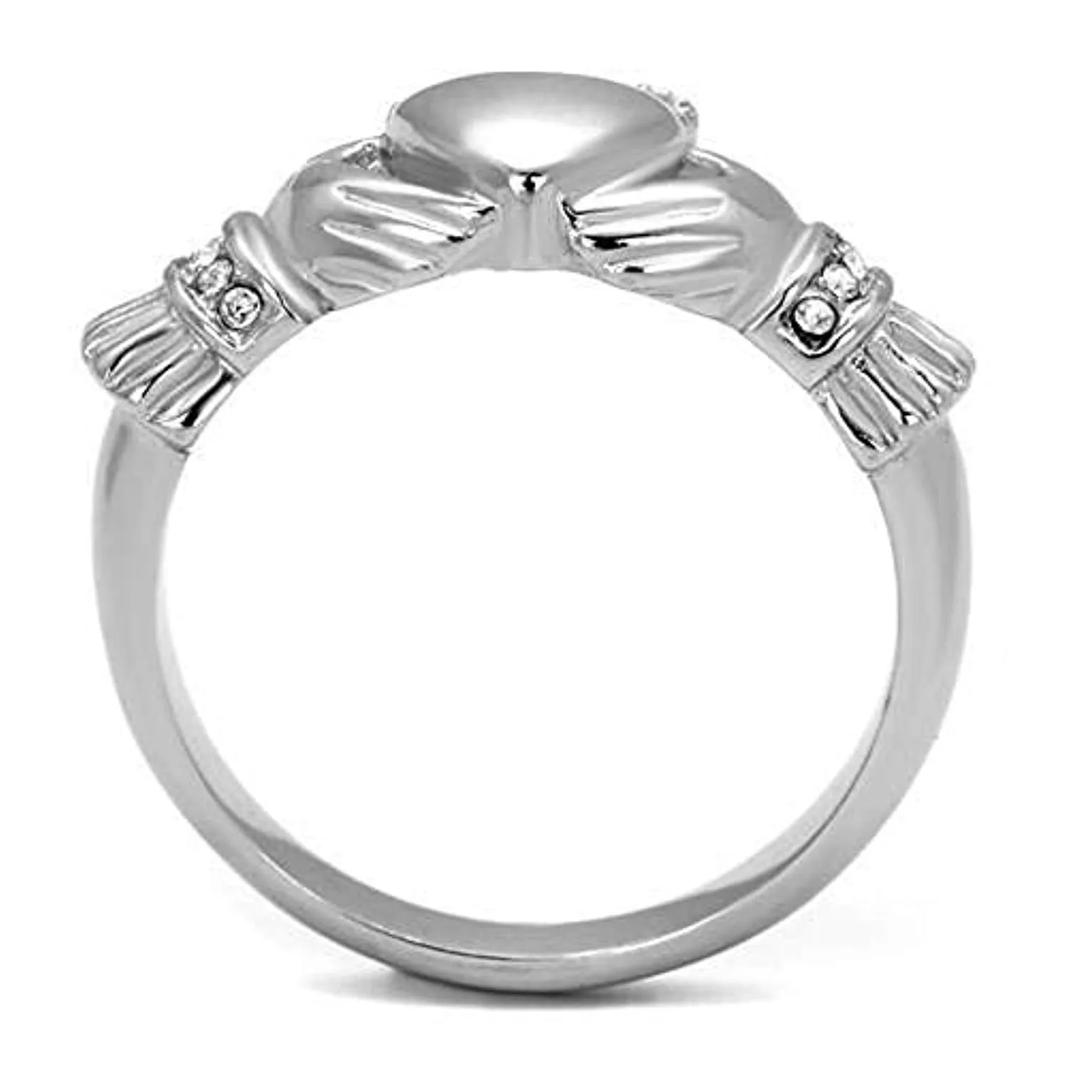 WildKlass Stainless Steel Ring High Polished (no Plating) Women Top Grade Crystal Clear