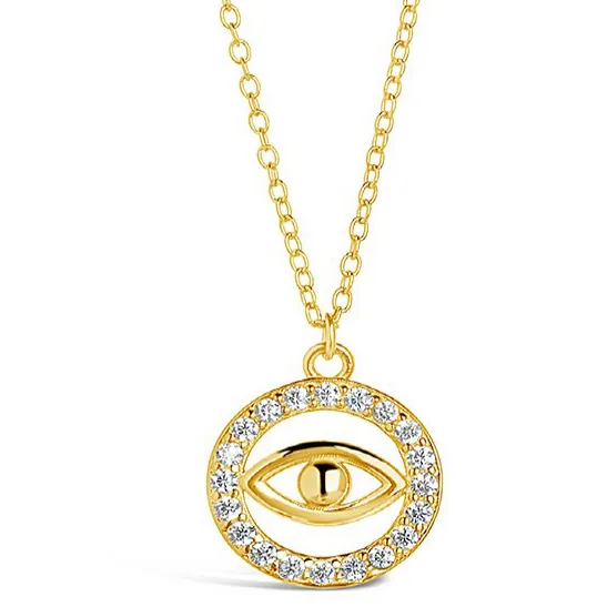 Women's CZ Evil eye Pendant Necklace