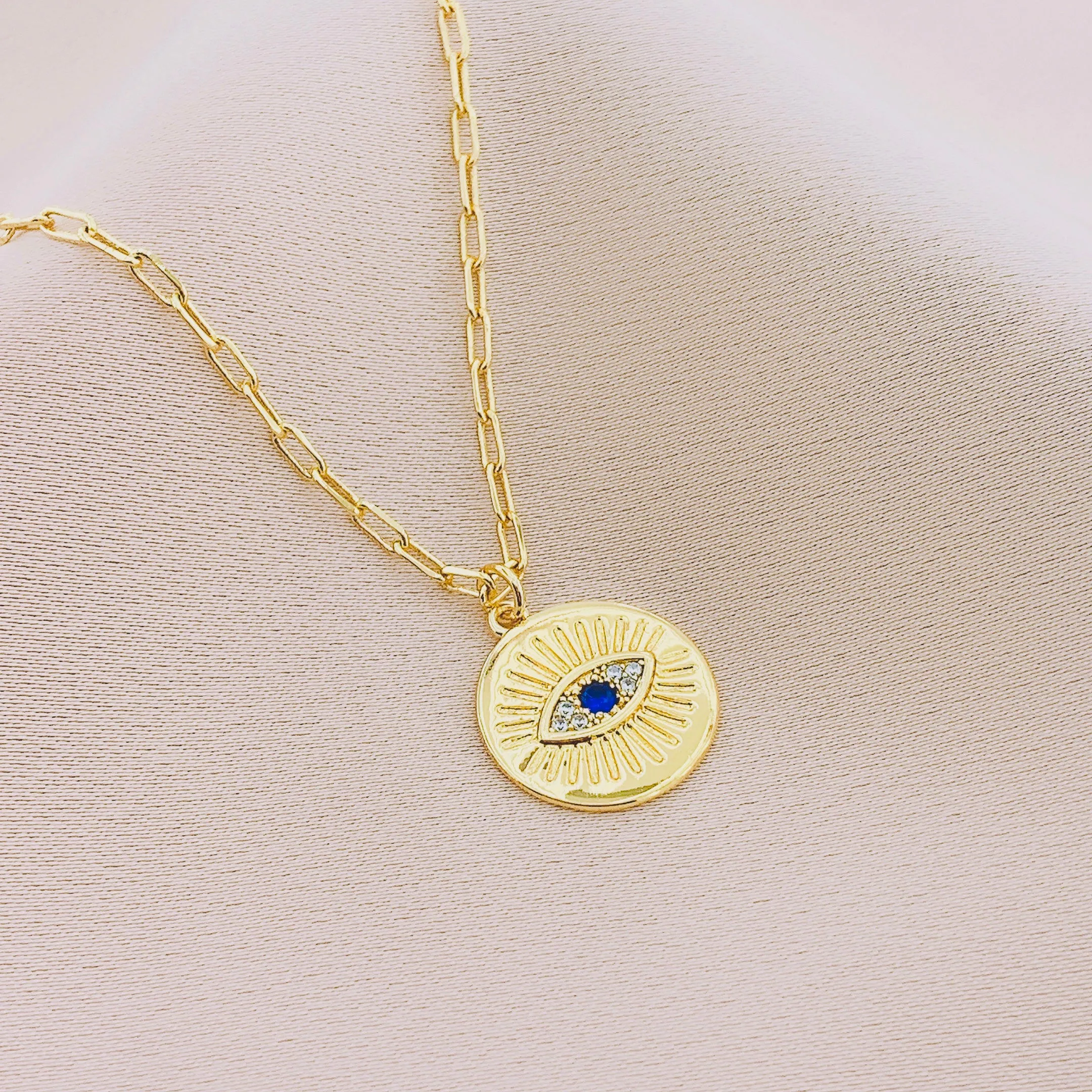 Women's Fashion CZ Evil eye Necklace