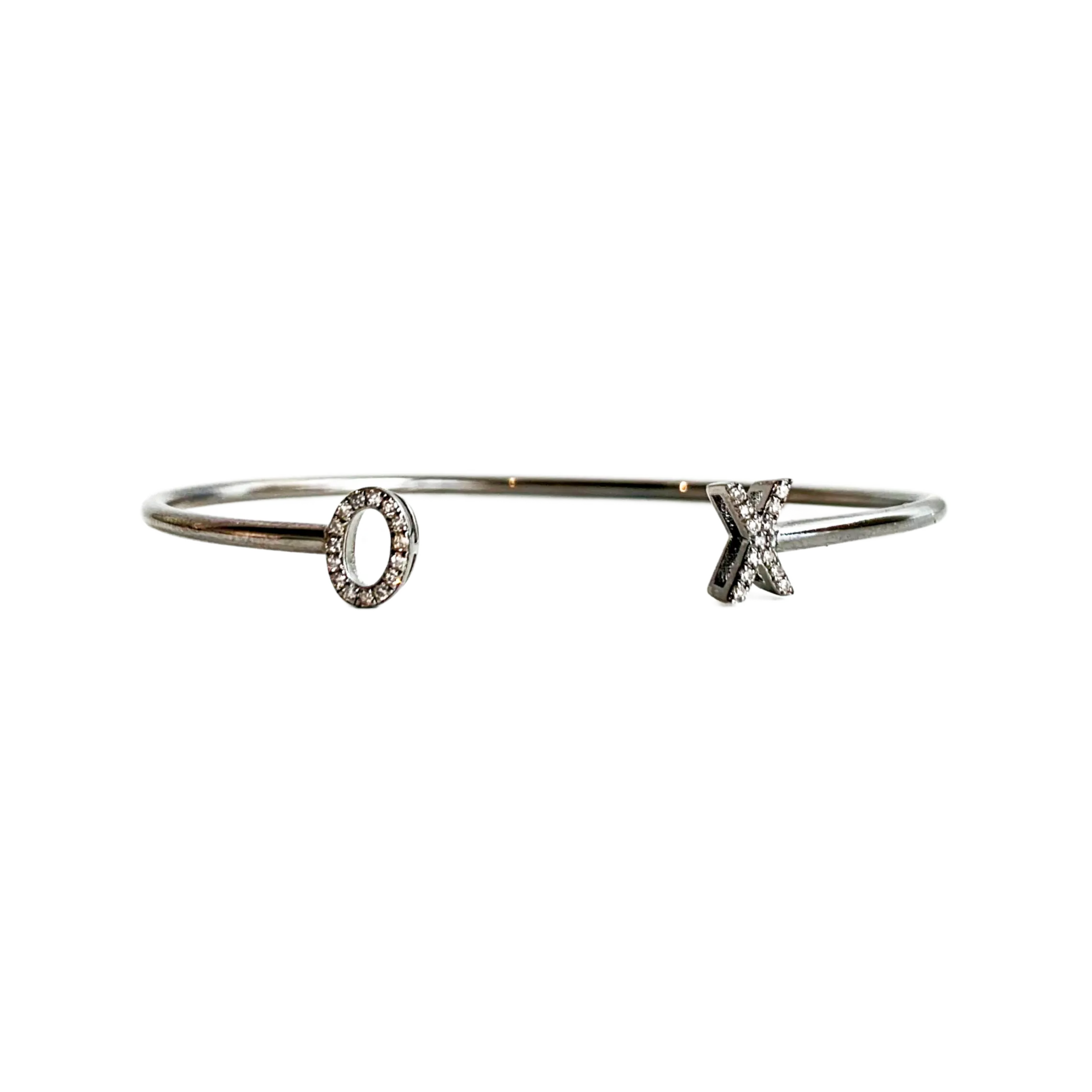 X O Sterling Silver Open Clasp Bracelet