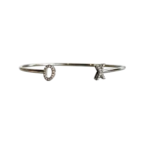 X O Sterling Silver Open Clasp Bracelet